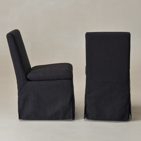 Diane Slipcover Performance Dining Chair with Casters - Upholstered Dining Chair | Modern Dining Chairs | Kinwell Furniture | Performance Fabric Dining Chairs